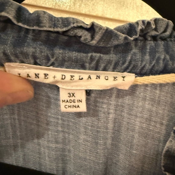 Embroidered lemon denim dress jane and delancey, 3x - Picture 2 of 3